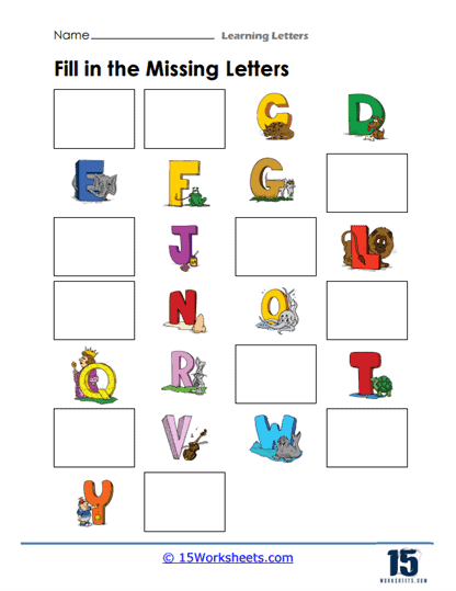Learning Letters Worksheets - 15 Worksheets.com