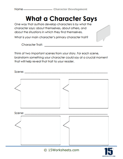 Character Development Worksheets - 15 Worksheets.com