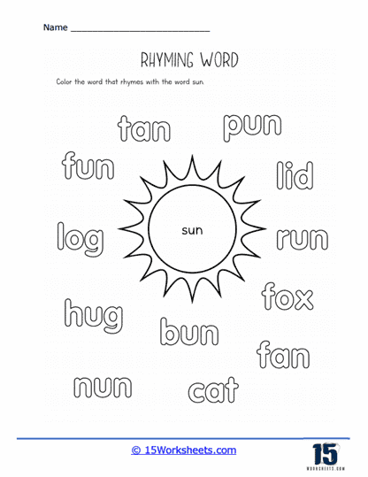 Rhyming Worksheets - 15 Worksheets.com