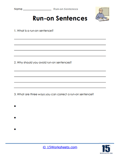 Run-on Sentences Worksheets - 15 Worksheets.com