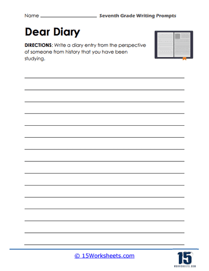 7th Grade Writing Prompt Worksheets