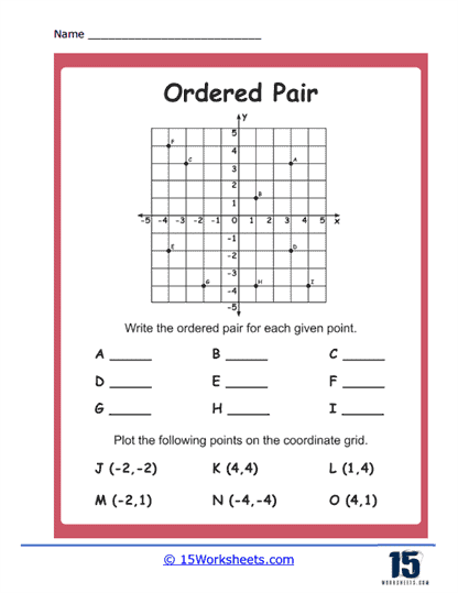 Ordered Pairs Worksheets - 15 Worksheets.com