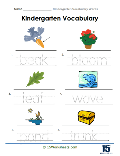 Kindergarten Vocabulary Worksheets - 15 Worksheets.com