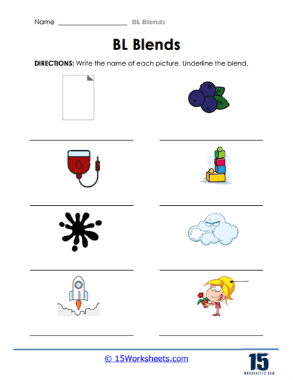 Worksheets Consonant Blends Bl Beginning Consonant Blends | PDF