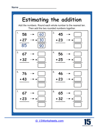 Estimating Sums Worksheets - 15 Worksheets.com