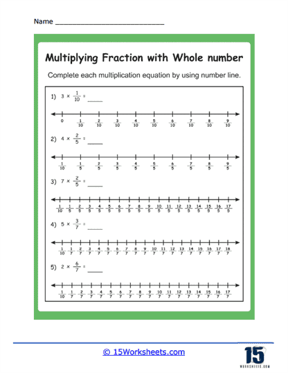 Multiplying Fractions with Whole Numbers Worksheets - 15 Worksheets.com