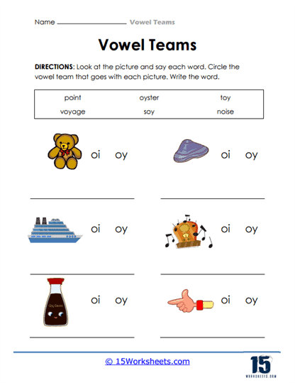 Vowel Team Worksheet Oi Digraph (vowel Team) Word Work! No Prep!