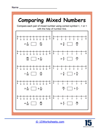 Comparing Mixed Numbers Worksheets - 15 Worksheets.com