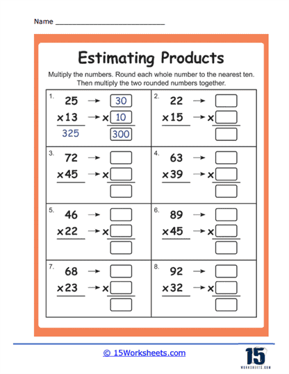 Estimating Products Worksheets - 15 Worksheets.com
