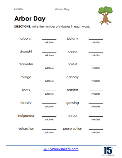 Arbor Day Worksheets - 15 Worksheets.com
