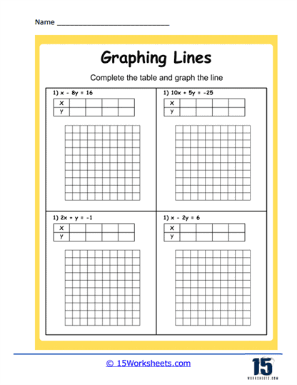 Graphing Equations of Lines Worksheet: Mastering Linear Relationships
