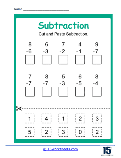 Subtract Within 10 Worksheets - 15 Worksheets.com