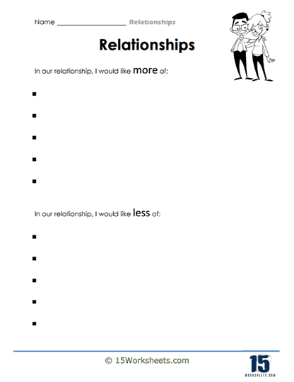 Relationships Worksheets - 15 Worksheets.com