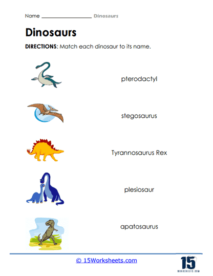 Dinosaurs Worksheets - 15 Worksheets.com