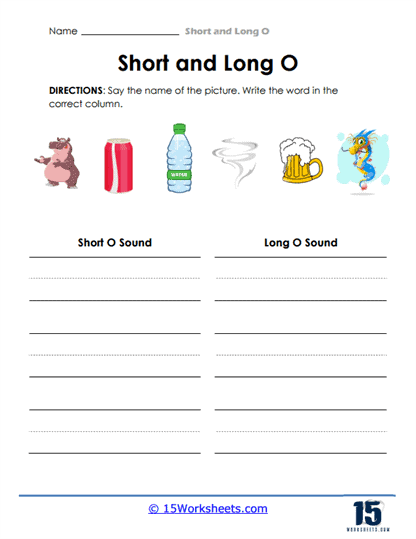 Short and Long O Worksheets - 15 Worksheets.com