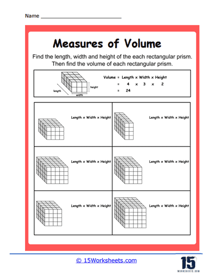 Measures of Volume Worksheets - 15 Worksheets.com