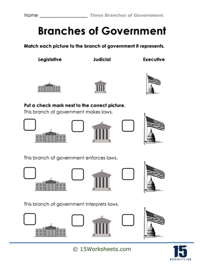 Branches of Government Worksheets - 15 Worksheets.com