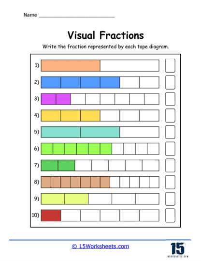 Visual Fractions Worksheets - 15 Worksheets.com