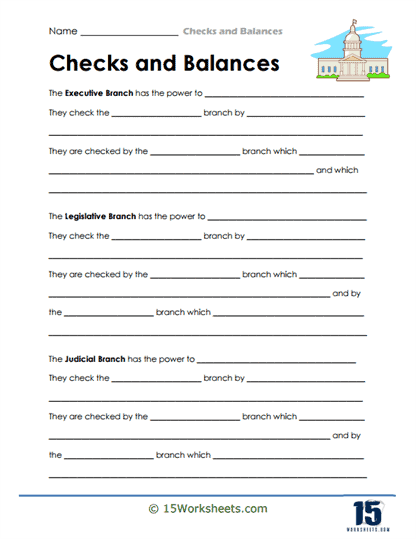 Checks and Balances Worksheets - 15 Worksheets.com