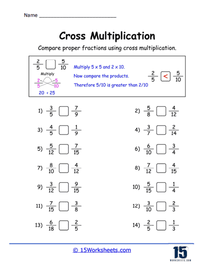 Cross Multiplication Worksheets - 15 Worksheets.com