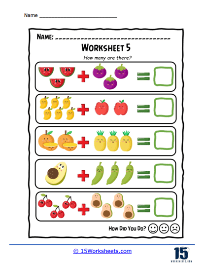 Picture Addition Worksheets | Numeracy and Operations - 15 Worksheets.com
