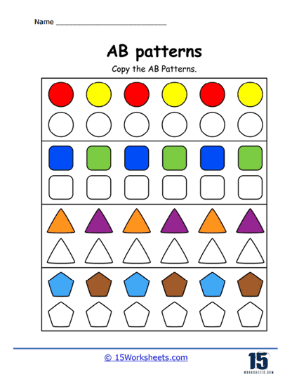 AB Patterns Worksheets - 15 Worksheets.com