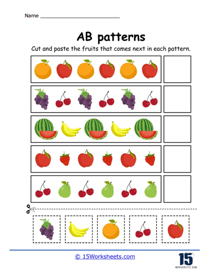 AB Patterns Worksheets - 15 Worksheets.com