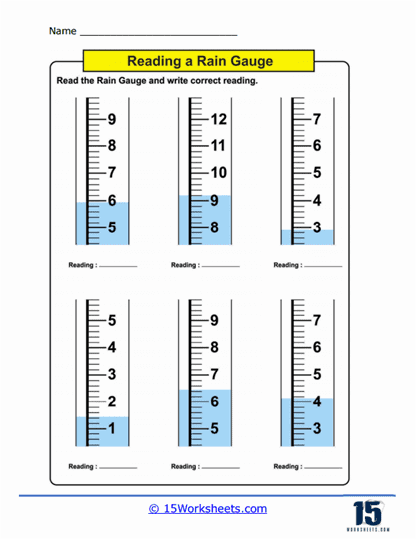 Reading Rain Gauges Worksheets - 15 Worksheets.com