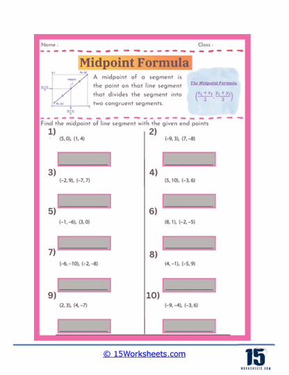 Midpoint Formula Worksheets - 15 Worksheets.com