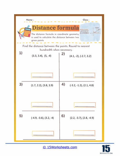 Distance Formula Worksheets - 15 Worksheets.com