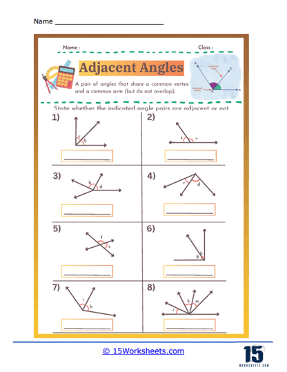 Adjacent Angles Worksheets - 15 Worksheets.com