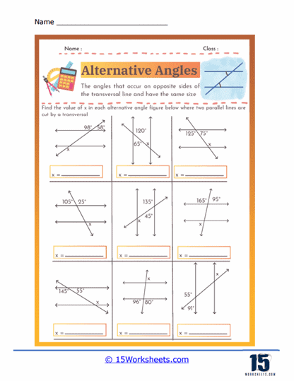 Alternate Angles Worksheets - 15 Worksheets.com
