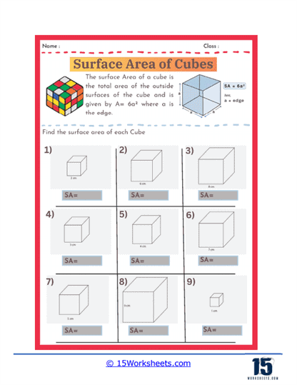 Surface Area Worksheets - 15 Worksheets.com
