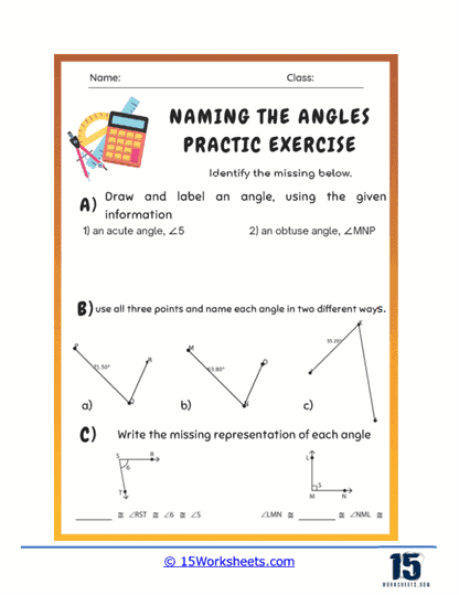 Naming Angles Worksheets - 15 Worksheets.com