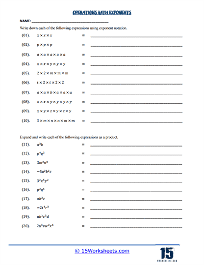 Exponential Equations Worksheets - 15 Worksheets.com