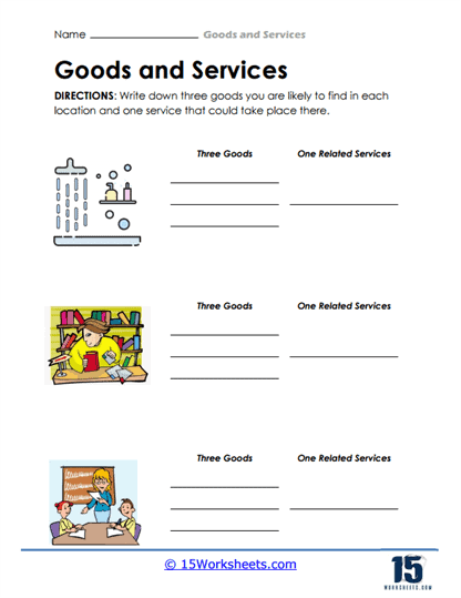 Goods and Services Worksheets - 15 Worksheets.com