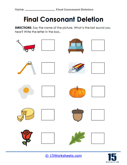 Final Consonant Deletion Worksheets - 15 Worksheets.com
