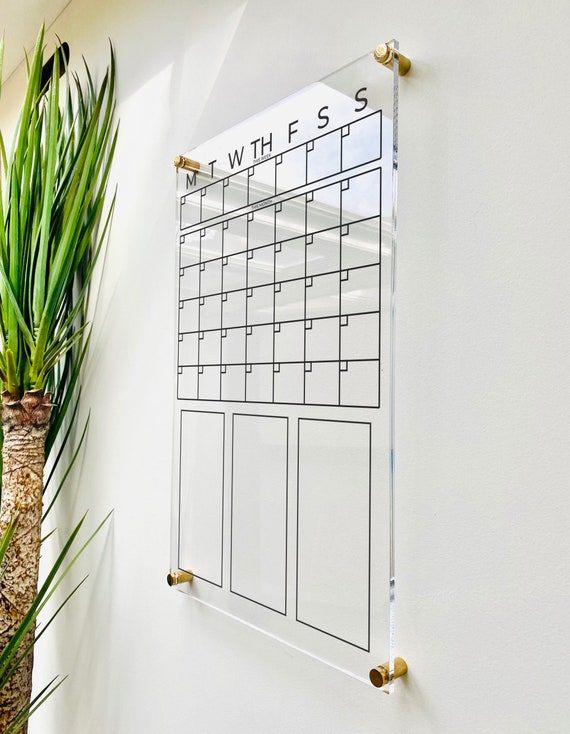 Acrylic Monthly Calendar For Wall 1801 & Co.