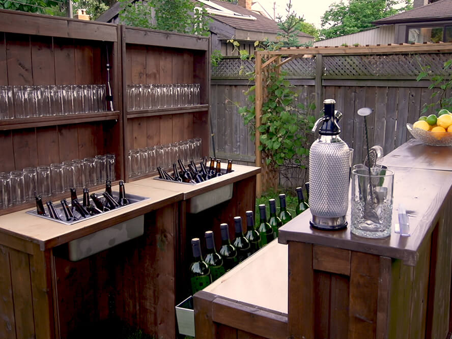 Coffee Brown Wooden Back Bar Rental Toronto And Ontario 180 Drinks