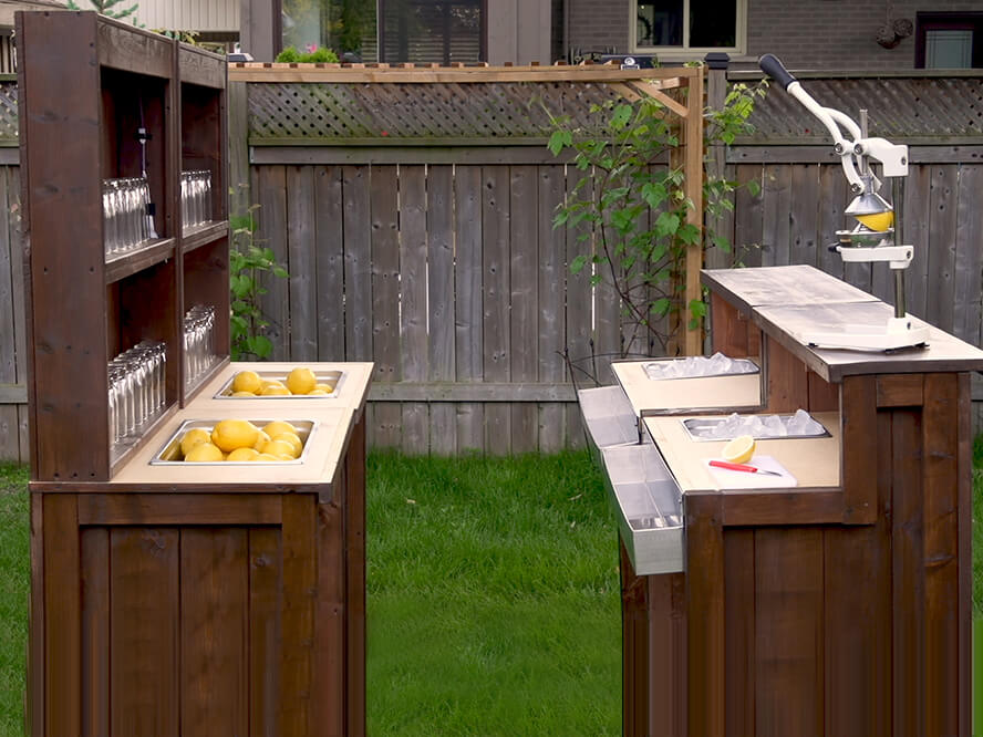 Coffee Brown Wooden Back Bar Rental Toronto And Ontario 180 Drinks