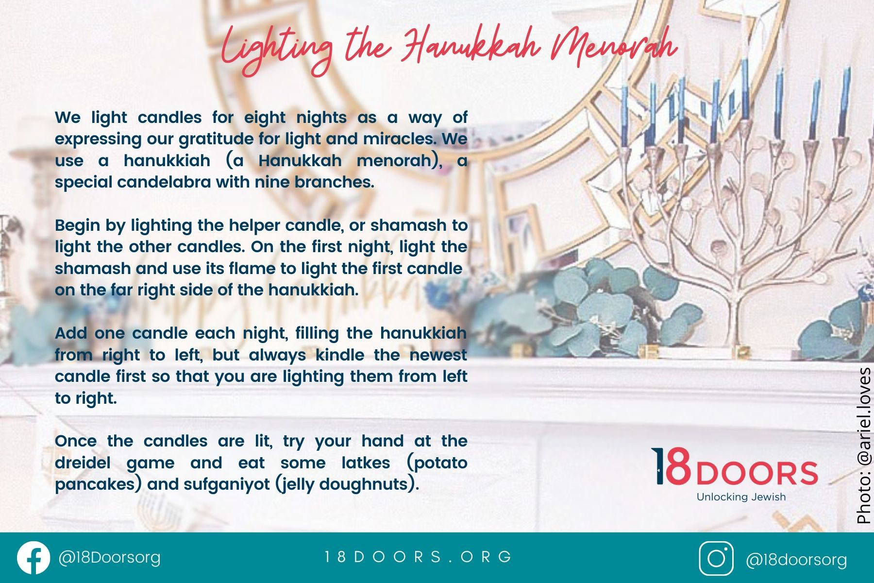 Lighting the Hanukkah Menorah 18Doors