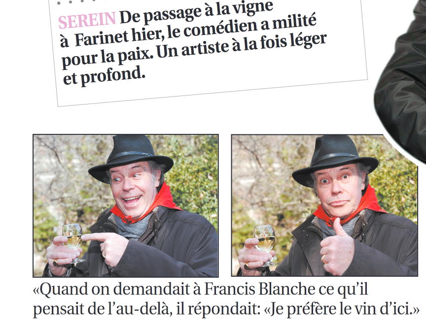 Il y a dix ans. "Je préfère le vin d'ici à l'audelà" L'1dex