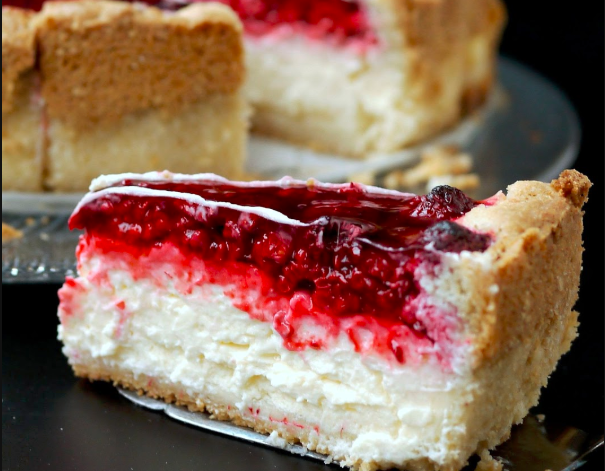 PuddingSchmandKuchen mit Himbeeren Einfache Rezepte