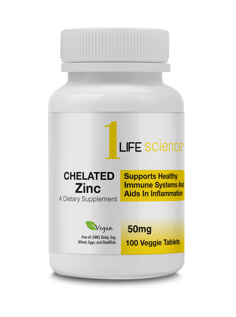 Zinc 50 mg 100 Veggie Tablets 1 Life Science