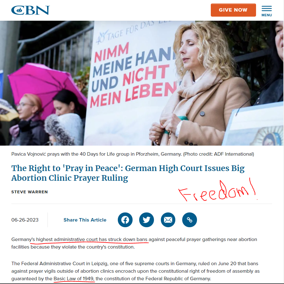 Germany rules for freedom