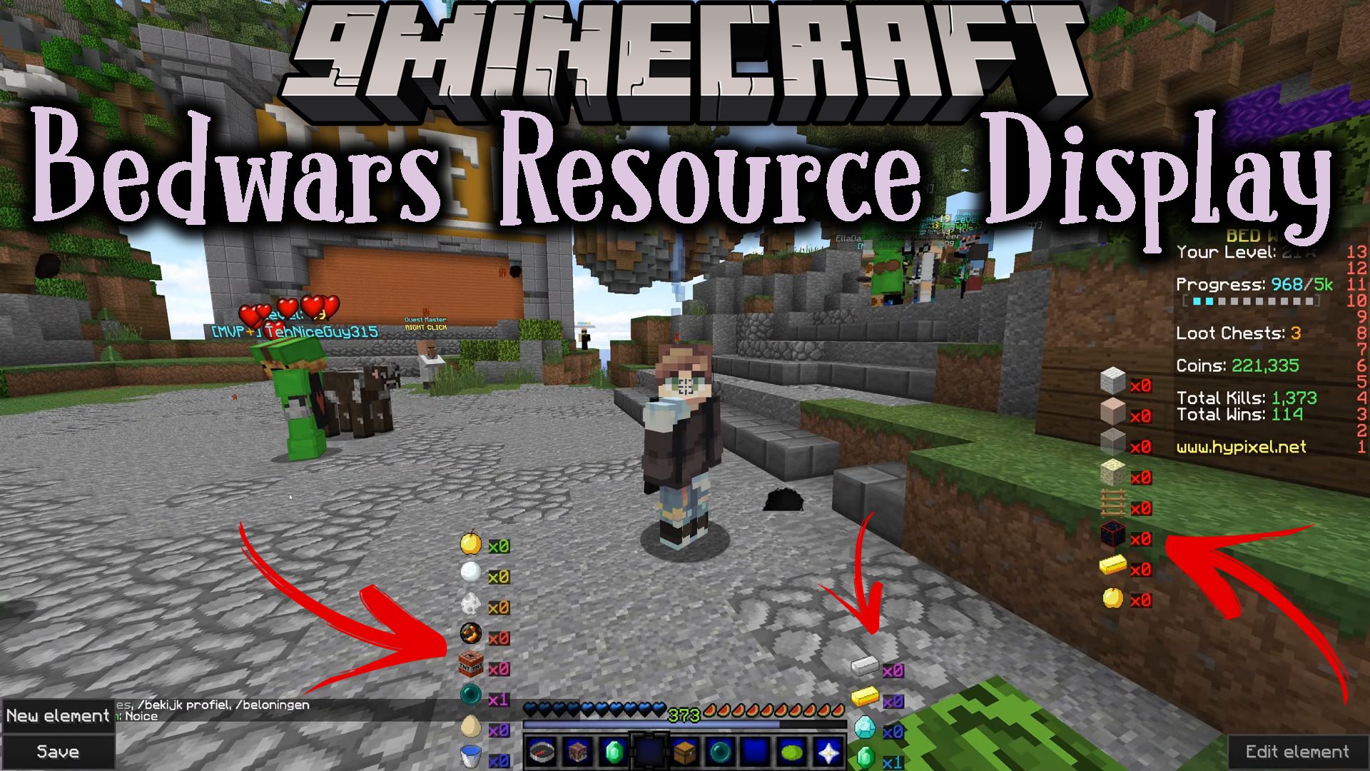 Bedwars Resource Display Mod 1Minecraft