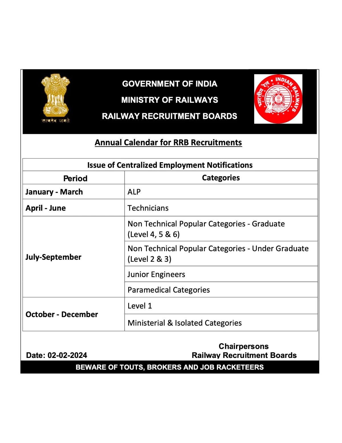 RRB Calendar 2024 1PDF