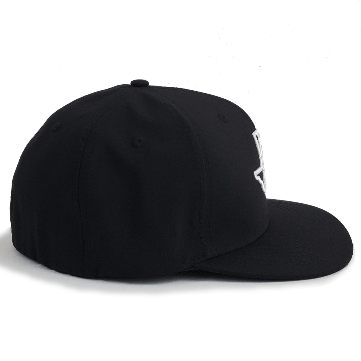Texas 8Ball Black Stretch Fit Flat Bill Hat 1PKT