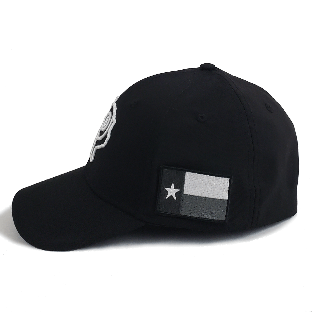 Texas 8Ball Black Stretch Fit Curved Bill Hat 1PKT
