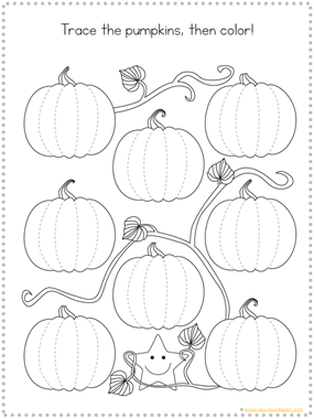 Pumpkin Tracing Fun - 1+1+1=1
